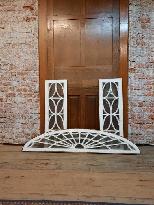 Antique Ellipse Transom with Matching Sidelights, Entry Sidelight and Arched Transom Set