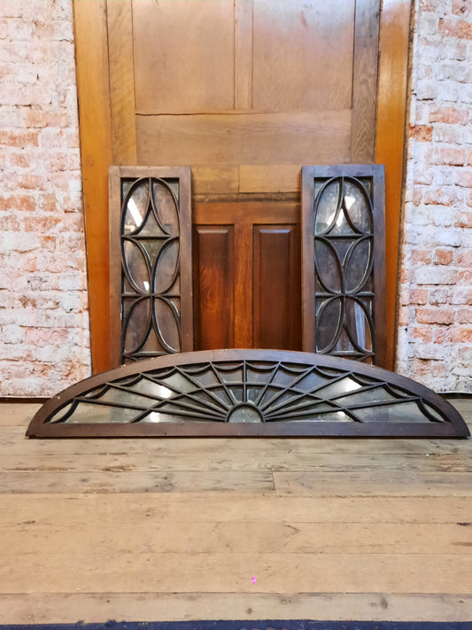 Antique Ellipse Transom with Matching Sidelights, Entry Sidelight and Arched Transom Set