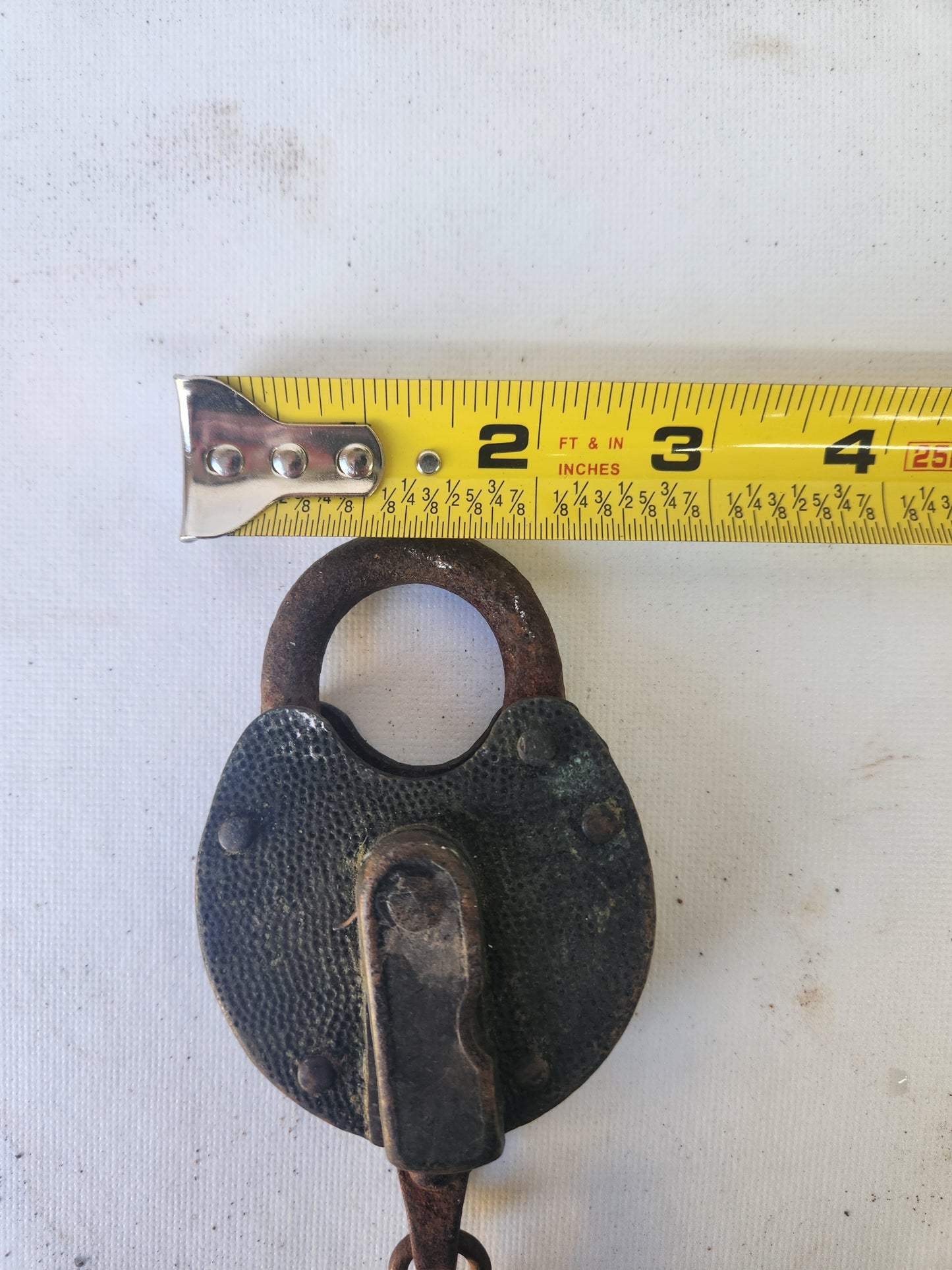 Antique Yale Railroad Lock, Bronze and Iron Large Padlock for Railroad System 110411