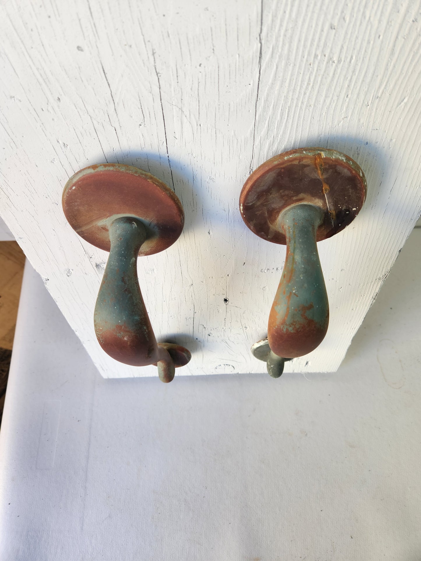 Pair of Solid Bronze or Brass Vintage Door Pulls, Vintage Bronze Door Handles 110901