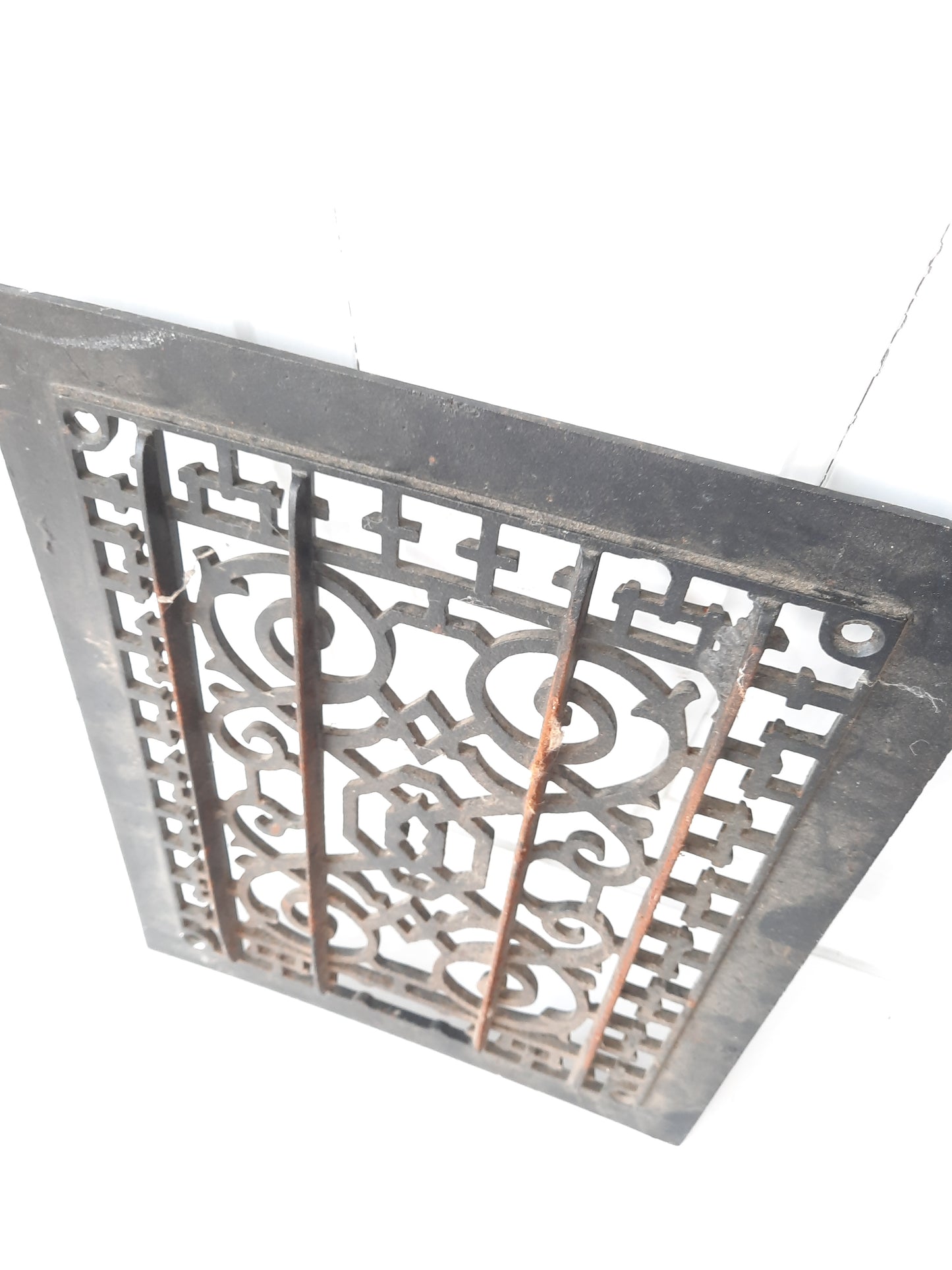 11 x 14 Antique Cast Iron Vent Cover, Floor or Wall Mount Heat Register Grate #111603