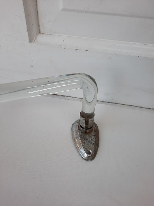 25" Clear Curved Glass Towel Bar, Vintage Glass and Chrome Antique Towel Rack #111803