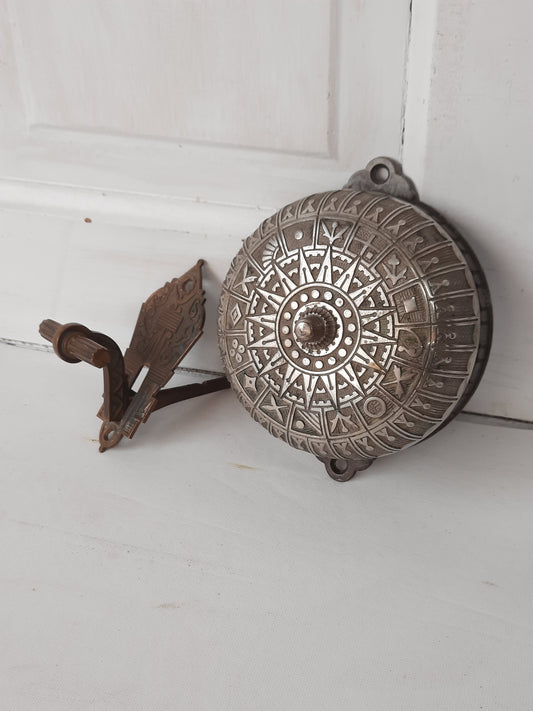 Antique Mechanical Eastlake  Doorbell, Victorian Era Pull Style Door Bell or Servants Bell