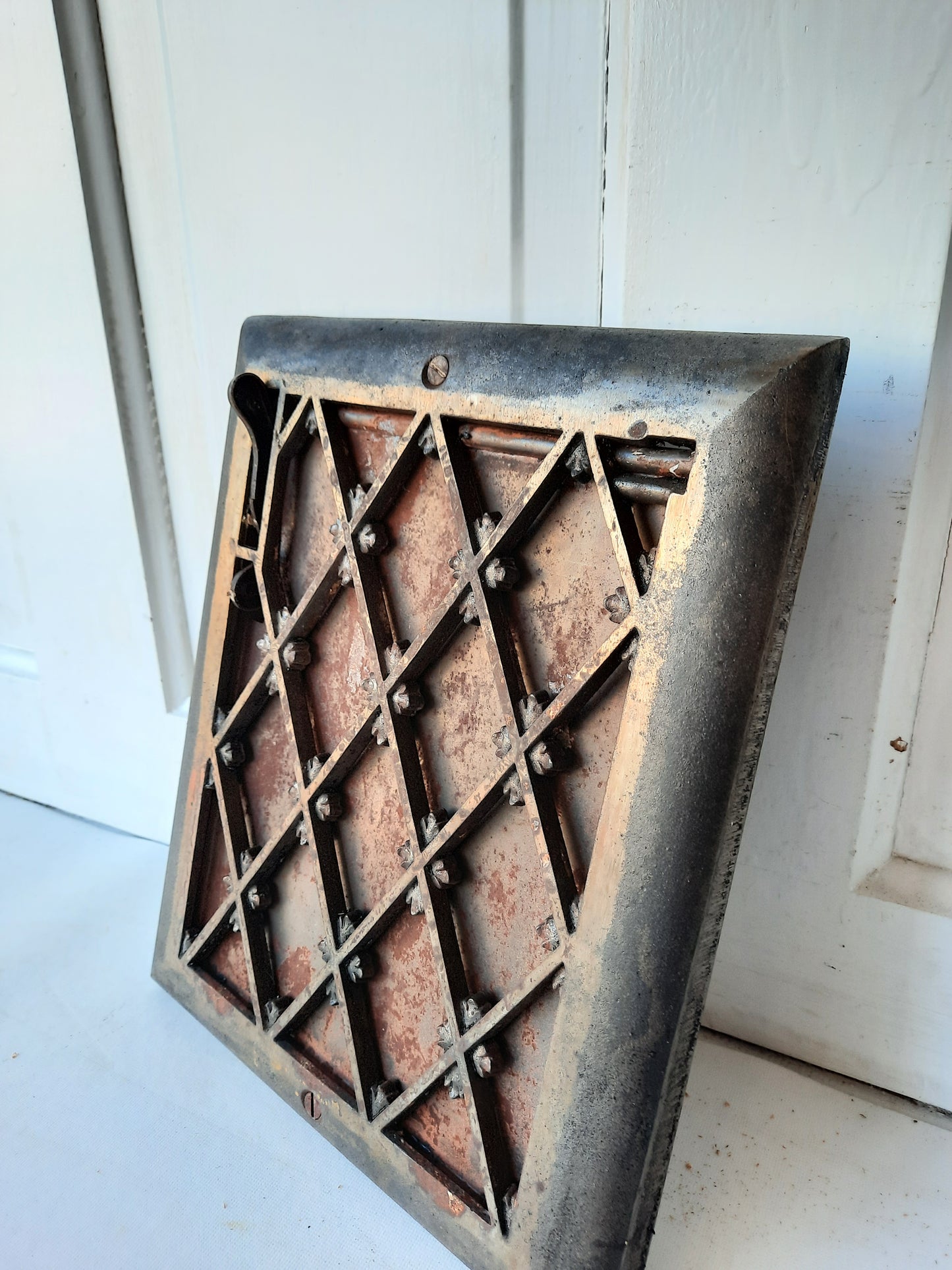 10 x 12 Antique Cast Iron Baseboard Vent Cover, Lattice Vent Cover Iron Grate 120803