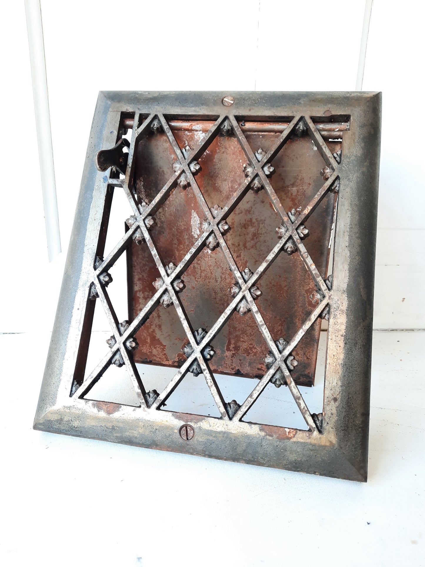 10 x 12 Antique Cast Iron Baseboard Vent Cover, Lattice Vent Cover Iron Grate 120803