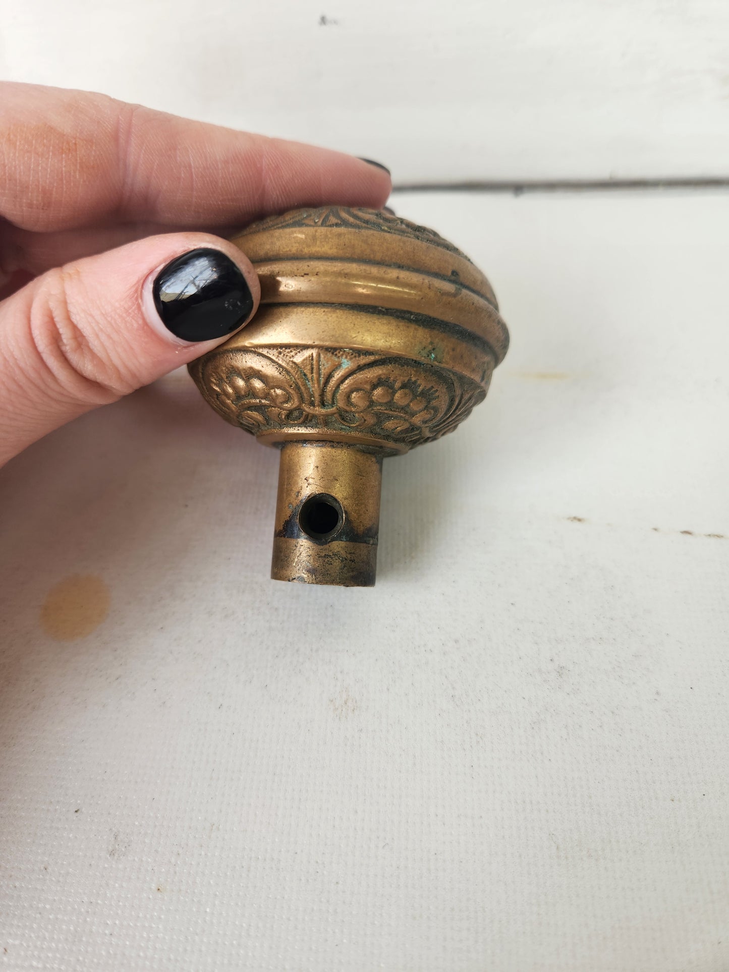 Aesthetic Antique Doorknob, Bronze Door Knob, Antique Bronze Knob, Victorian Style, Salvaged Hardware, Fancy Doorknob, Ornate Knob 122103