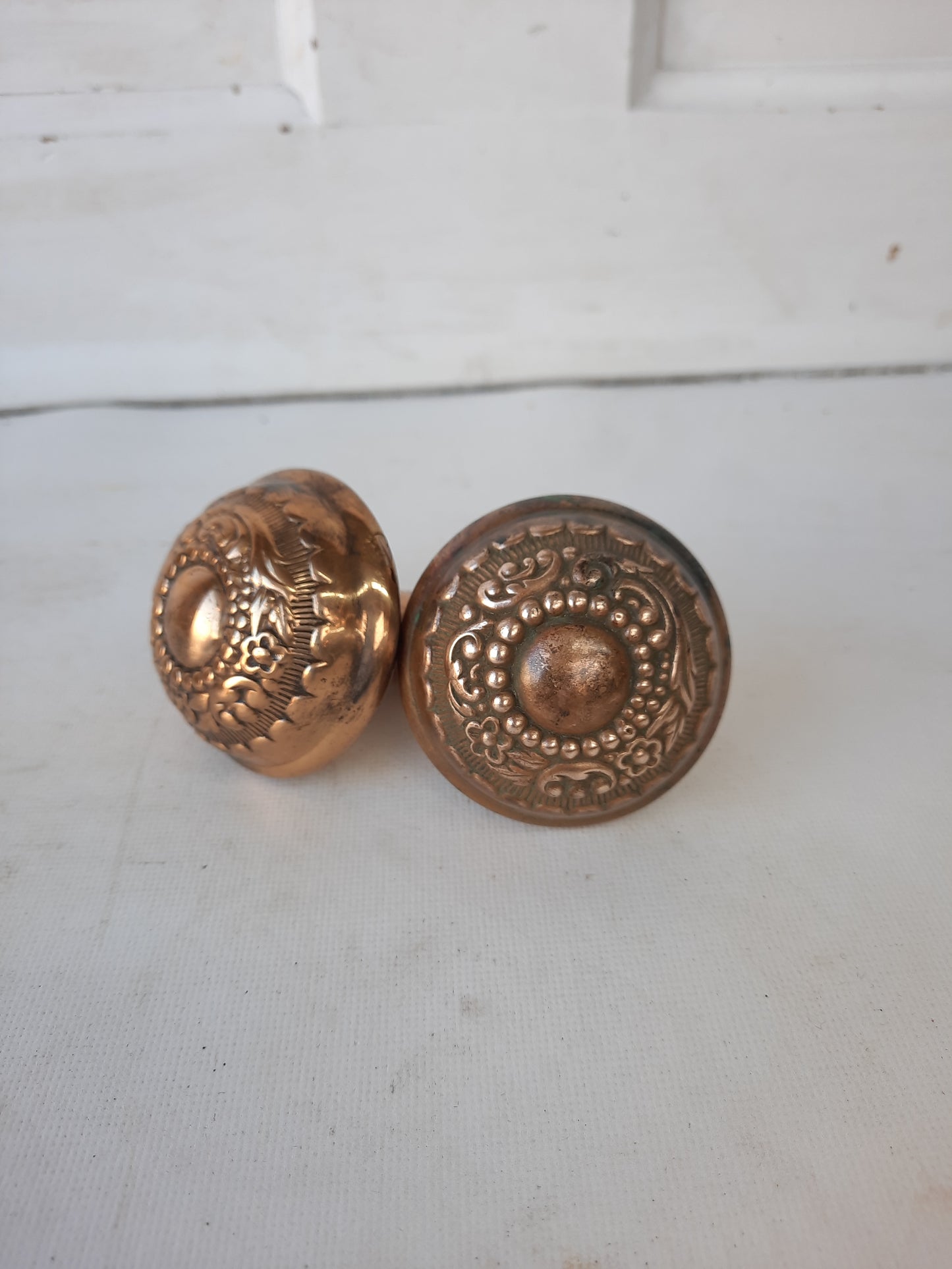 Arabian Pattern Doorknobs by Russell Erwin, Antique Wrought Bronze Fancy Door Knobs 010211