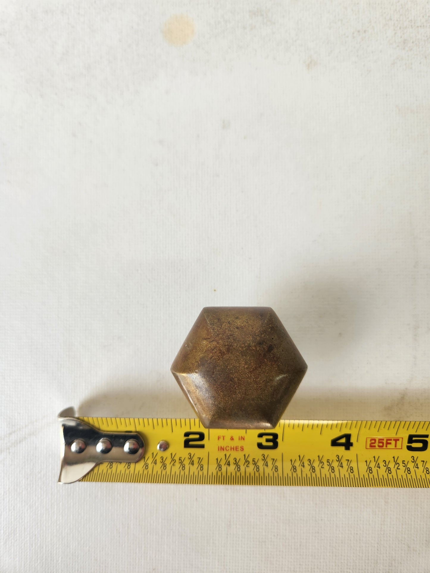 Small Solid Bronze Hexagon Doorknob, Screen Door Knob, Doorbell Pull, Small Size Antique Door Knob Victorian Era, 010410