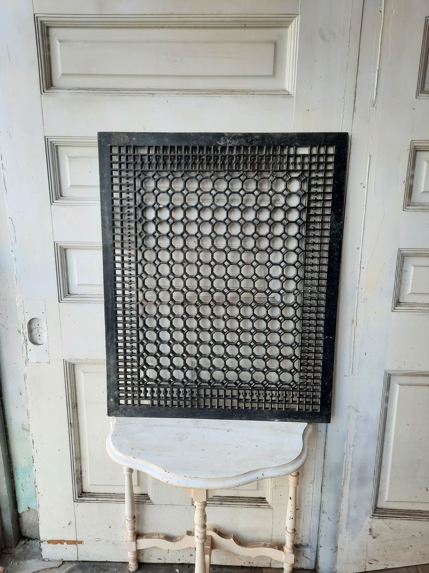 32 x 26 Extra Large Victorian Floor Grate, Large Iron Floor Vent Grate #010501