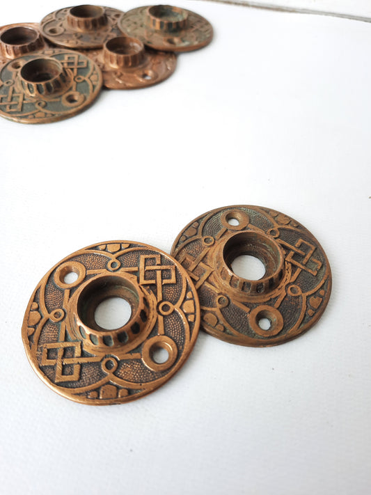 Victorian Era Doorknob Rosettes Backplates, Round Door Knob Collars 011803