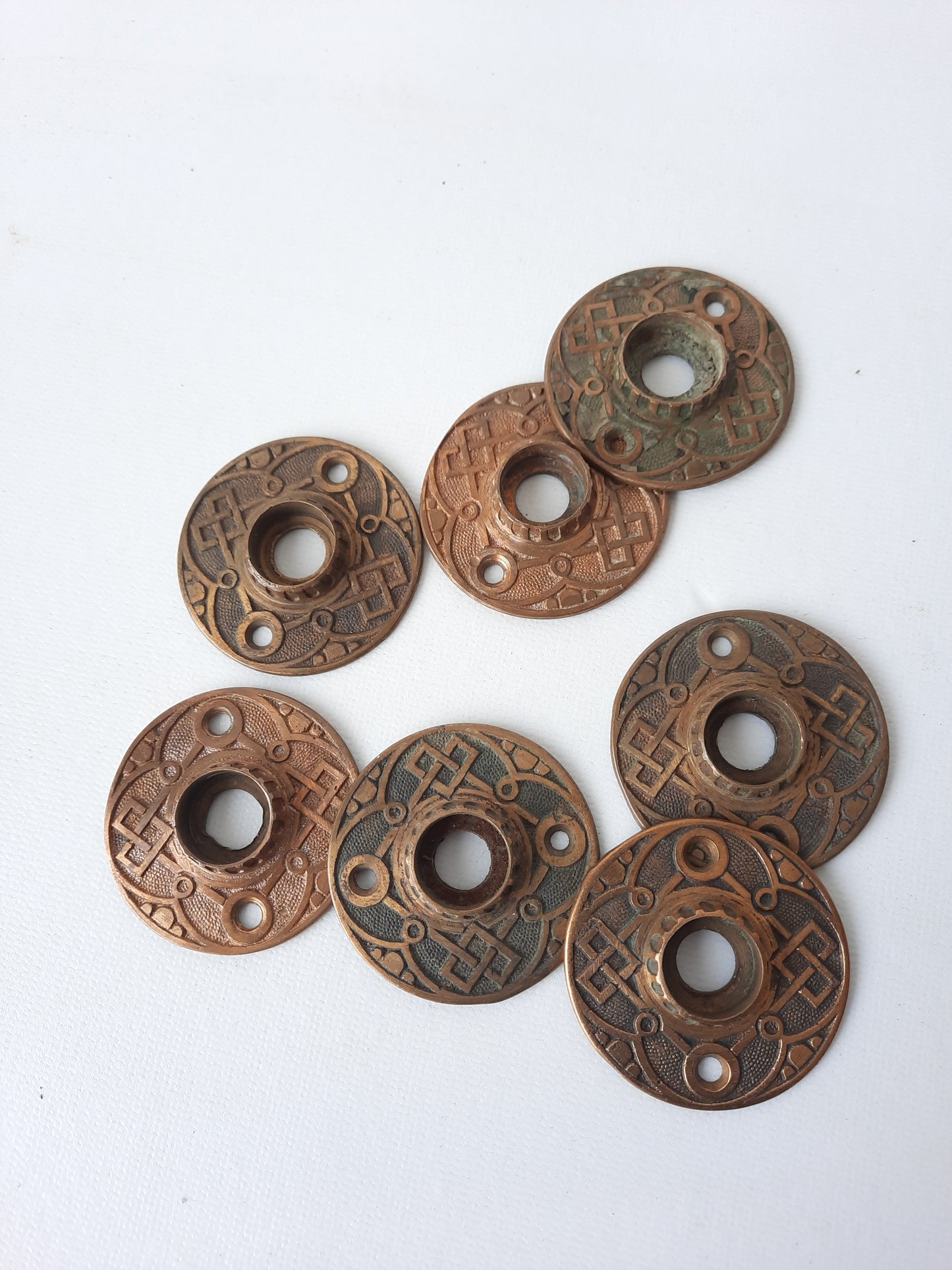 Victorian Era Doorknob Rosettes Backplates, Round Door Knob Collars 011803