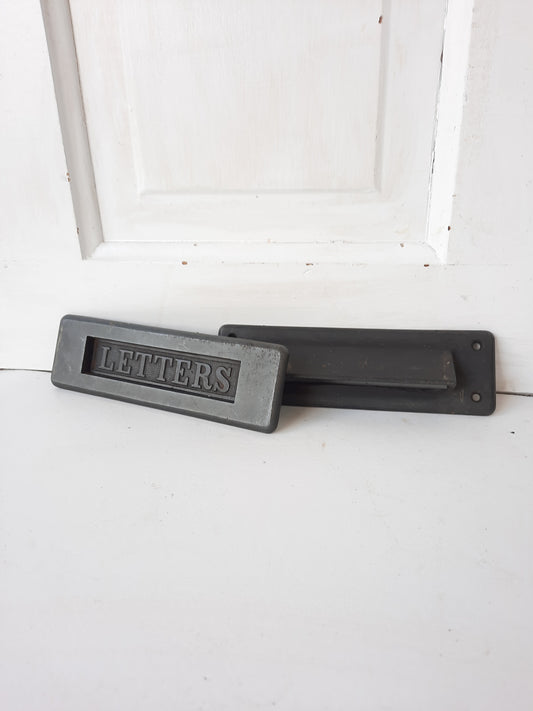 Antique Letters Iron Door Mail Slot, Complete Set, Antique Door Mail or Letter Slot 013114
