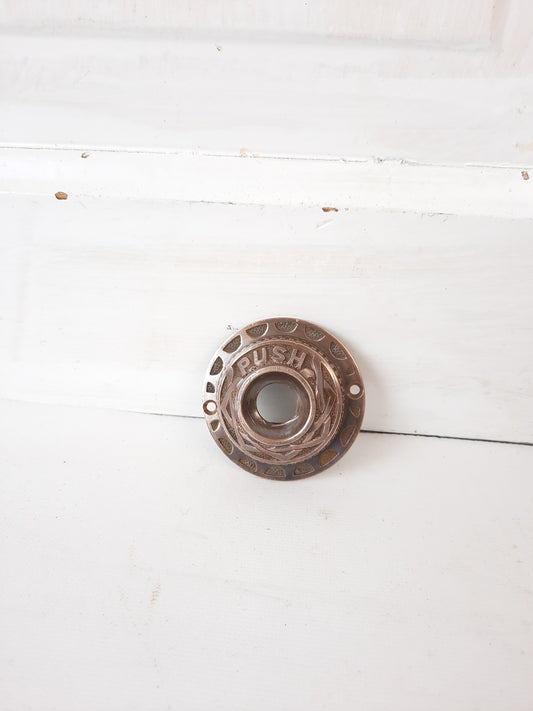 Antique Bronze "Push" Doorbell Cover, Push Button Door Bell Plate 020106