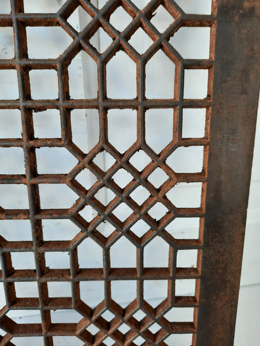 10 x 14 Antique Cast Iron Lattice Pattern Vent Cover, Floor Register Cover #022712