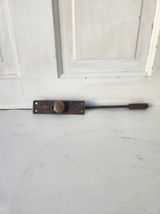 Antique Eastlake French Door Slide Bolt, Double Door Mortise Slidebolt Lock 022904