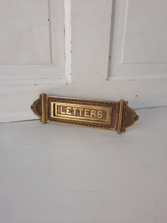 Antique Brass Letters Slot, Antique Fancy Mail Letter Door Slot 030604