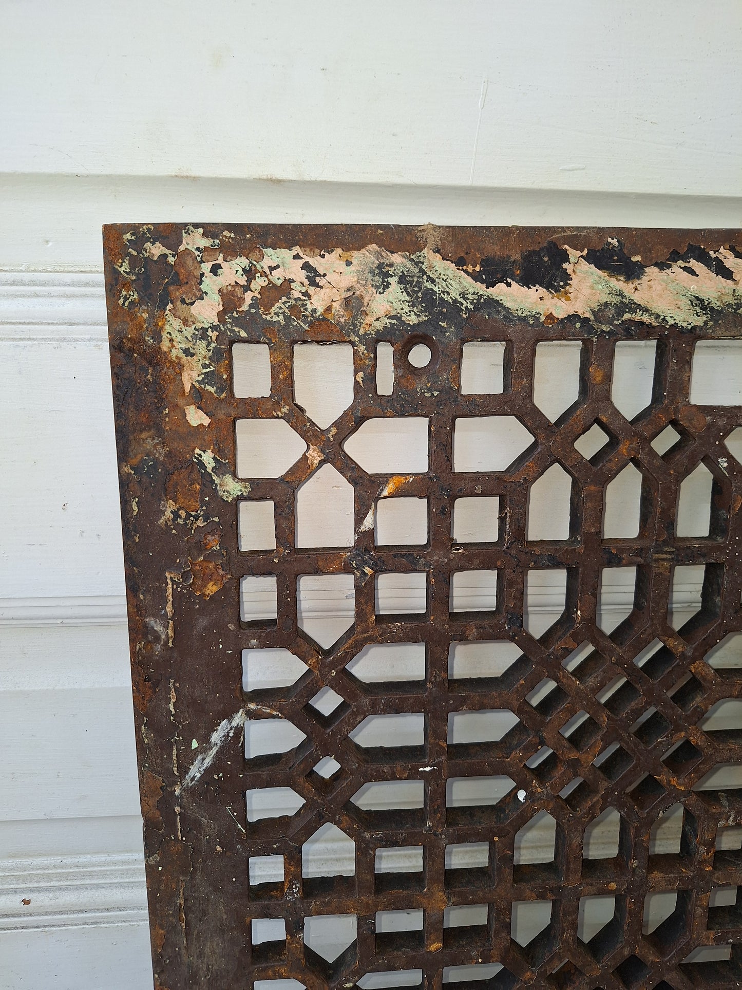 20 x 26 Antique Decorative Iron Floor Vent Cover, Black Iron Floor Grate #041601