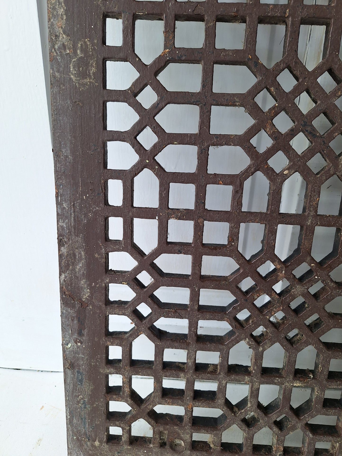 20 x 26 Antique Decorative Iron Floor Vent Cover, Black Iron Floor Grate #050701