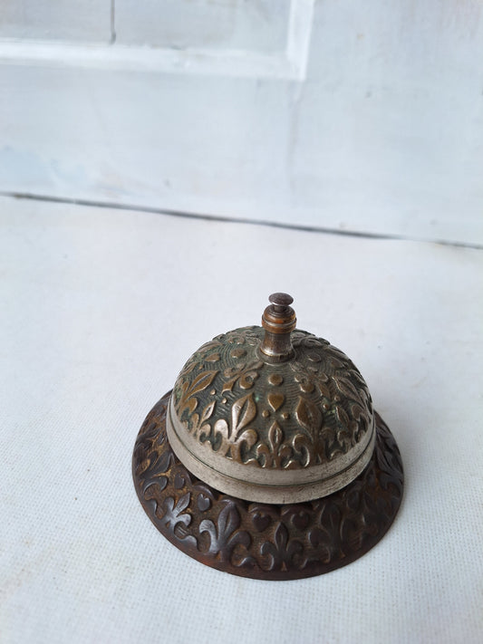 Antique Desk Top Bell, Hotel Style Front Desk Bell, Vintage Ornate Service Bell 052806