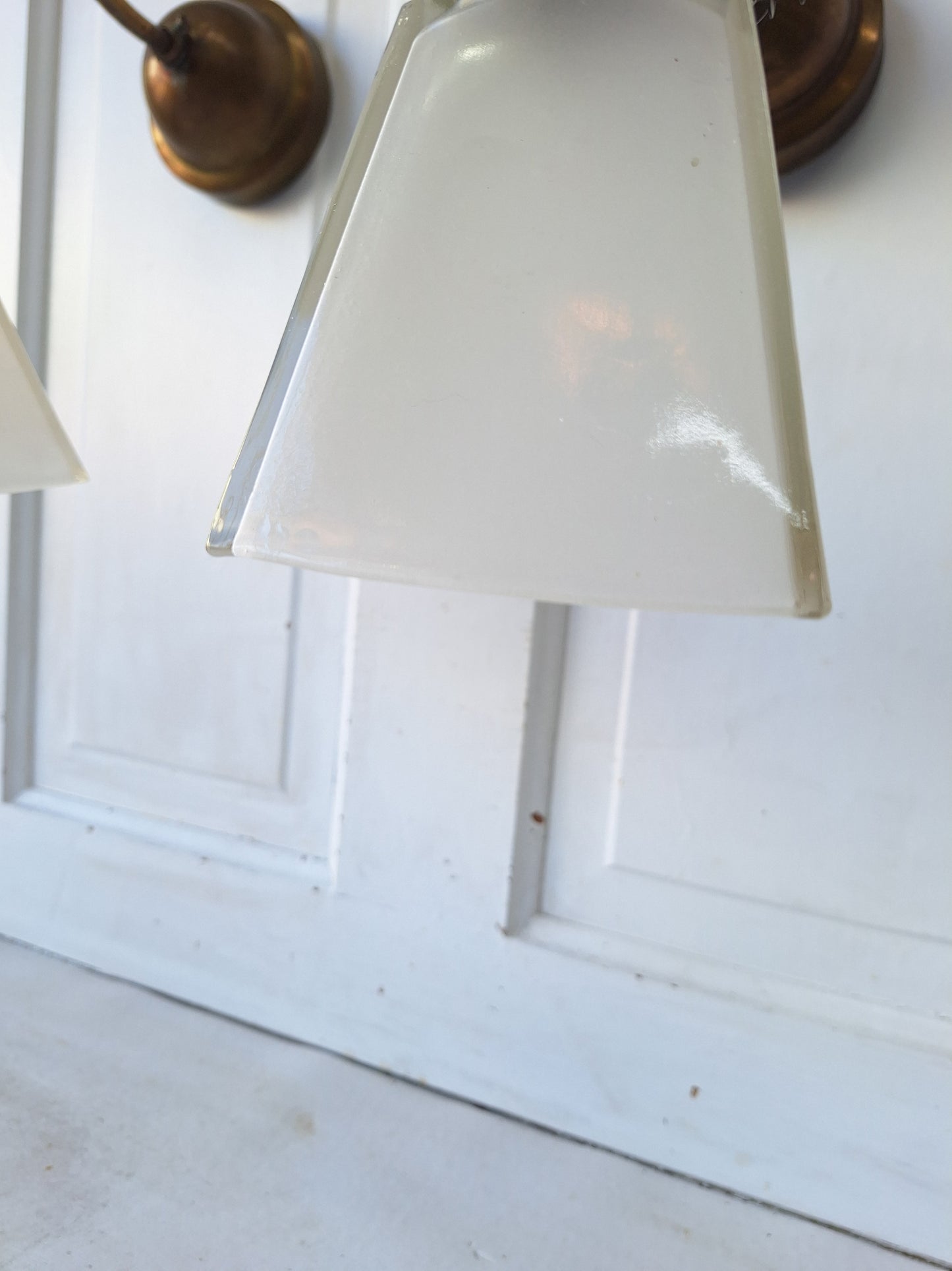 Antique Brass Sconces with Square Glass Shades, Wall Sconce Lights with Square Glass Globes