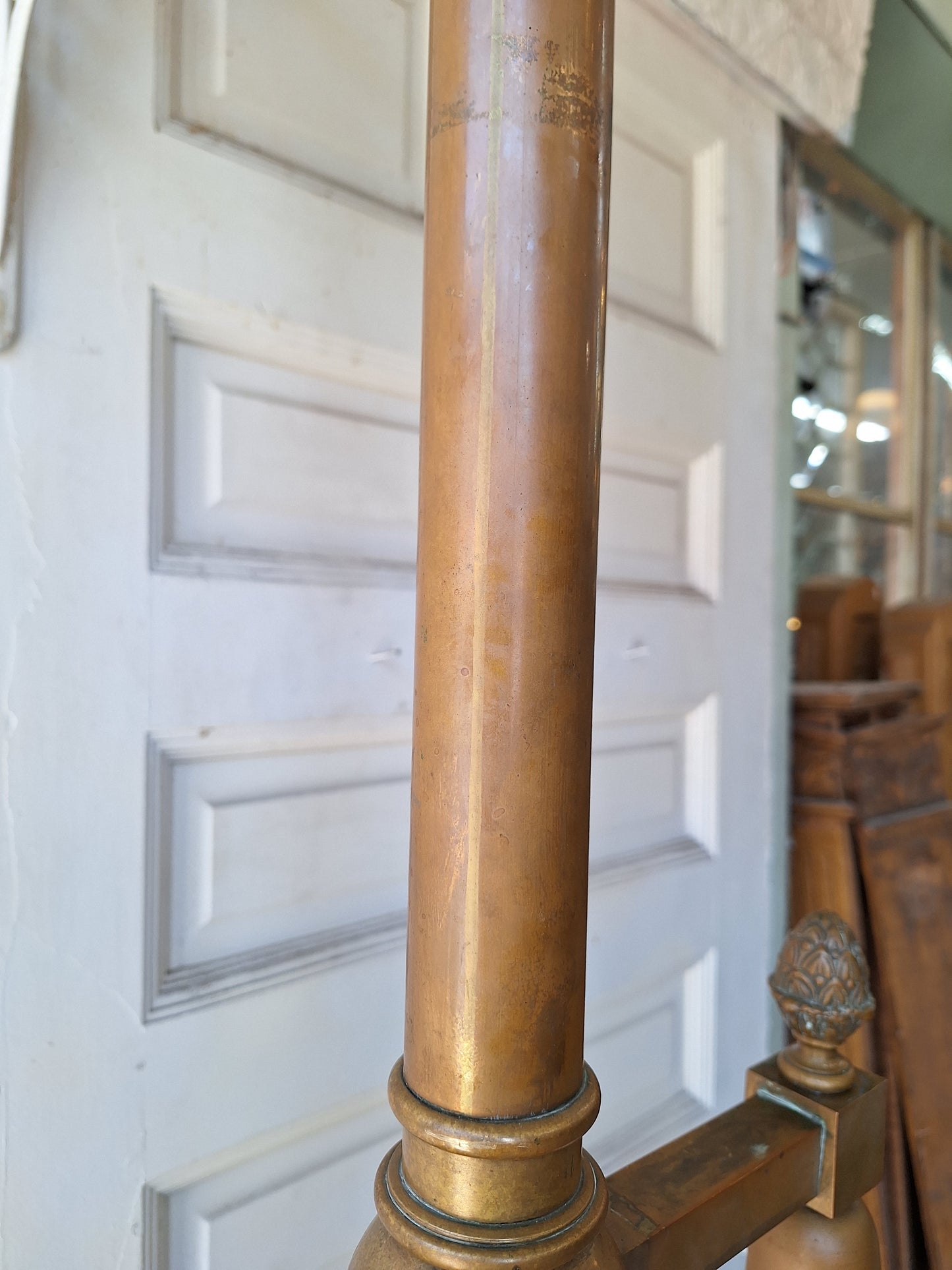 Large Heavy Bronze Chandelier with Clam Broth Shades, Chandelier with Scalloped Glass Shades, Fancy Antique Chandelier