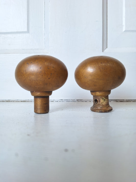 Solid Bronze Egg Shaped Doorknob Set, Antique Bronze Egg Shape Door Knob Pair, Antique Door Hardware 071321