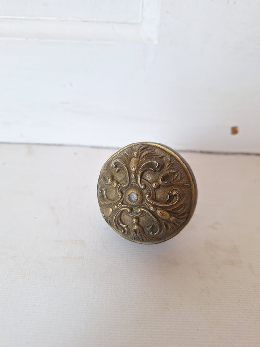 Ornate Victorian Era Antique Door Knob, Antique Bronze Knob, Victorian Salvaged Hardware, Fancy Doorknob, Ornate Knob 082107