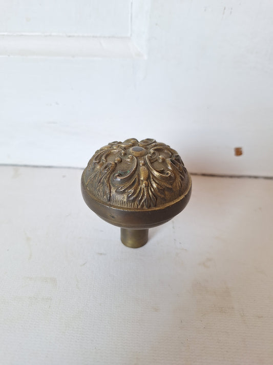 Ornate Victorian Era Antique Door Knob, Antique Bronze Knob, Victorian Salvaged Hardware, Fancy Doorknob, Ornate Knob 082107