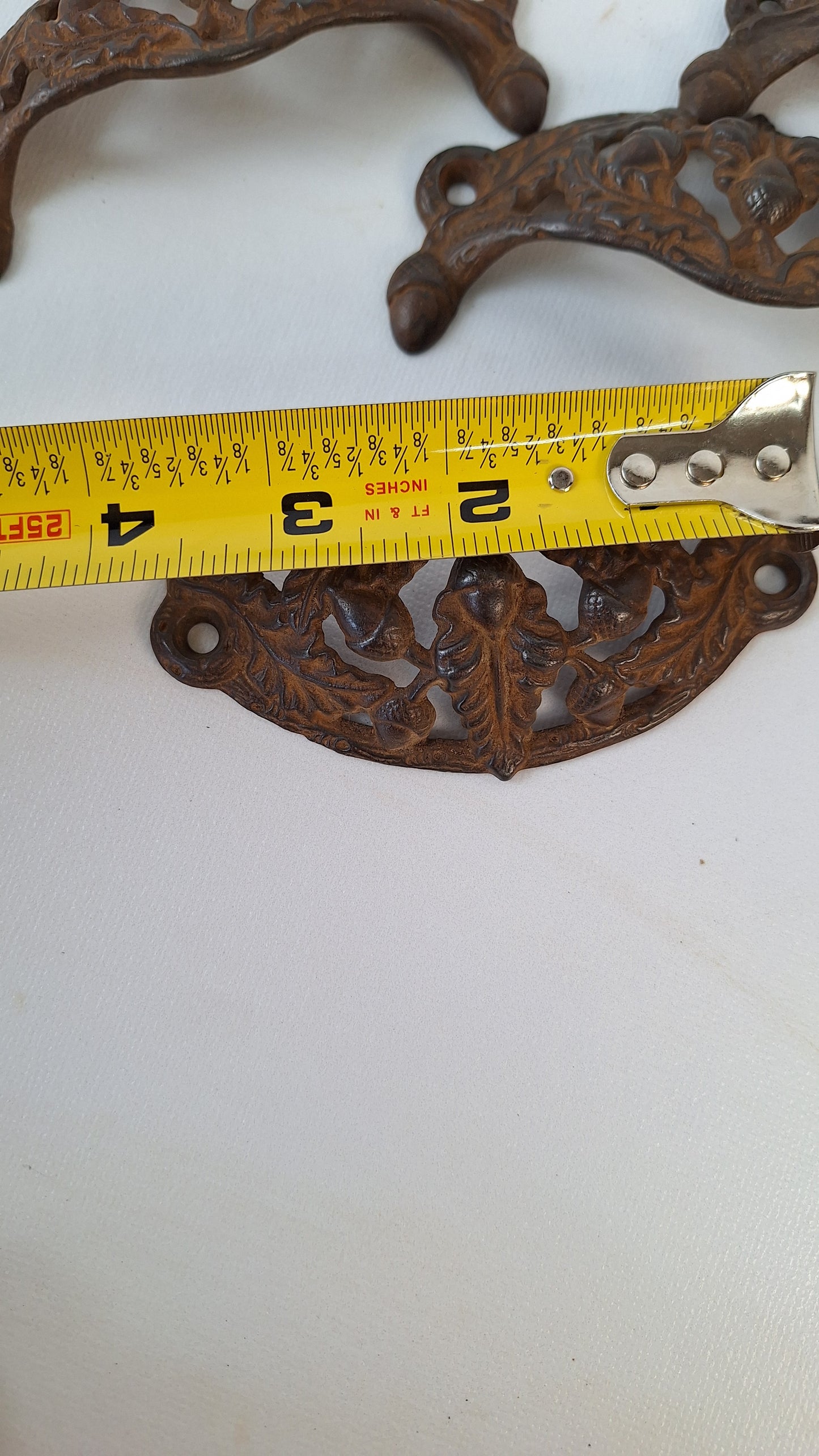 Acorn Pattern Antique Victorian Cast Iron Bin Pull, Antique Drawer Handle, Apothecary Pull 101506