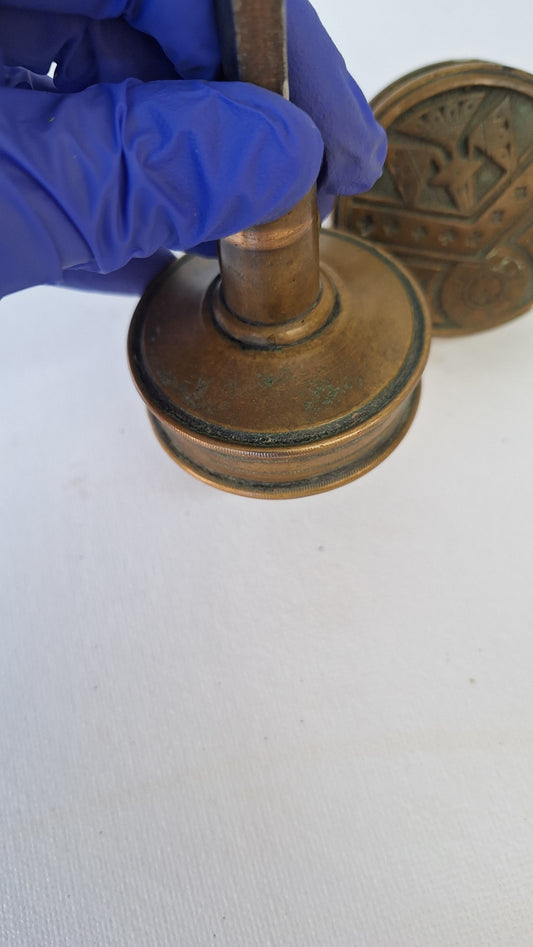 Pair of Victorian Era Bronze Knobs, Antique 1800s Doorknob, Drum Style Door Knob,  Architecture Salvage Fancy Doorknob 101601