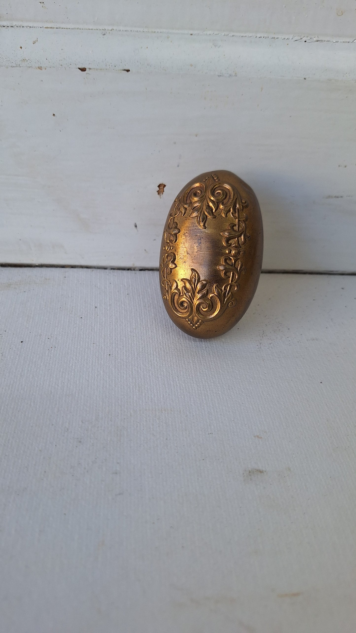 Oval Ornate Design Doorknob, Antique Oval Bronze Knob, Oval Shape Door Knob Handle 101705