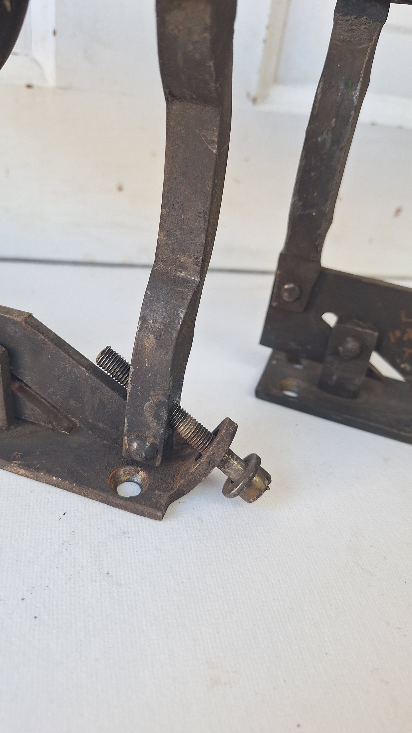 Set of Two Antique Pocket Door Rollers, Cast Iron Rolling Door Hardware Wheels, Architecture Salvage 101901