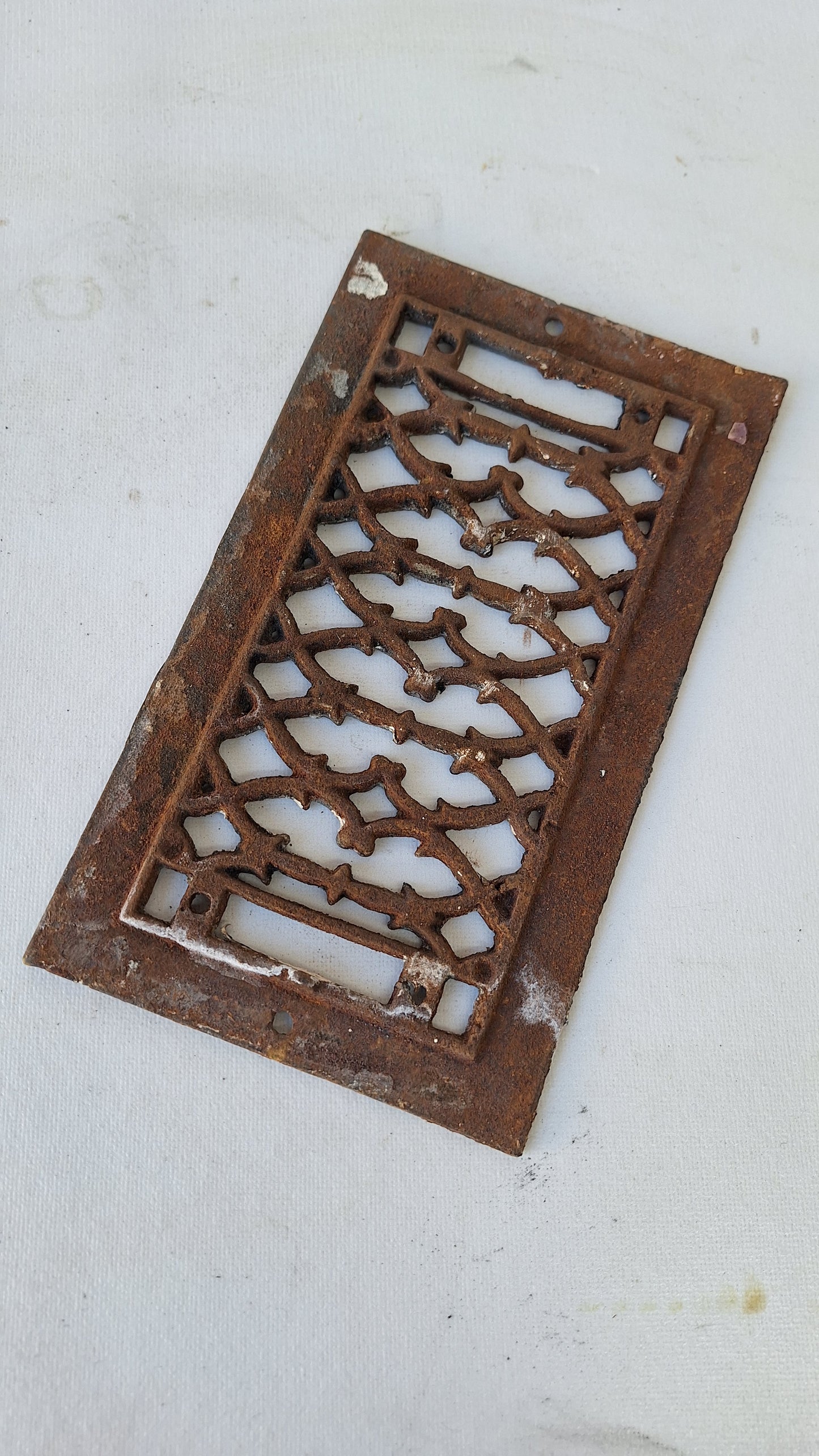 5 x 9 Antique Vent Cover, Narrow Vent Cover, Antique Heat Vent, Vent Grate, Cast Iron Grate, Heating Vent Architecture Salvage 102901