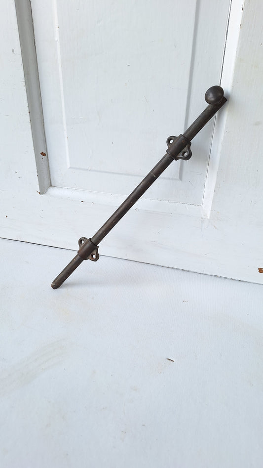 Antique French Door Slide Bolt in Iron, 12" Iron Slide Bolt Lock for Double Doors 103005