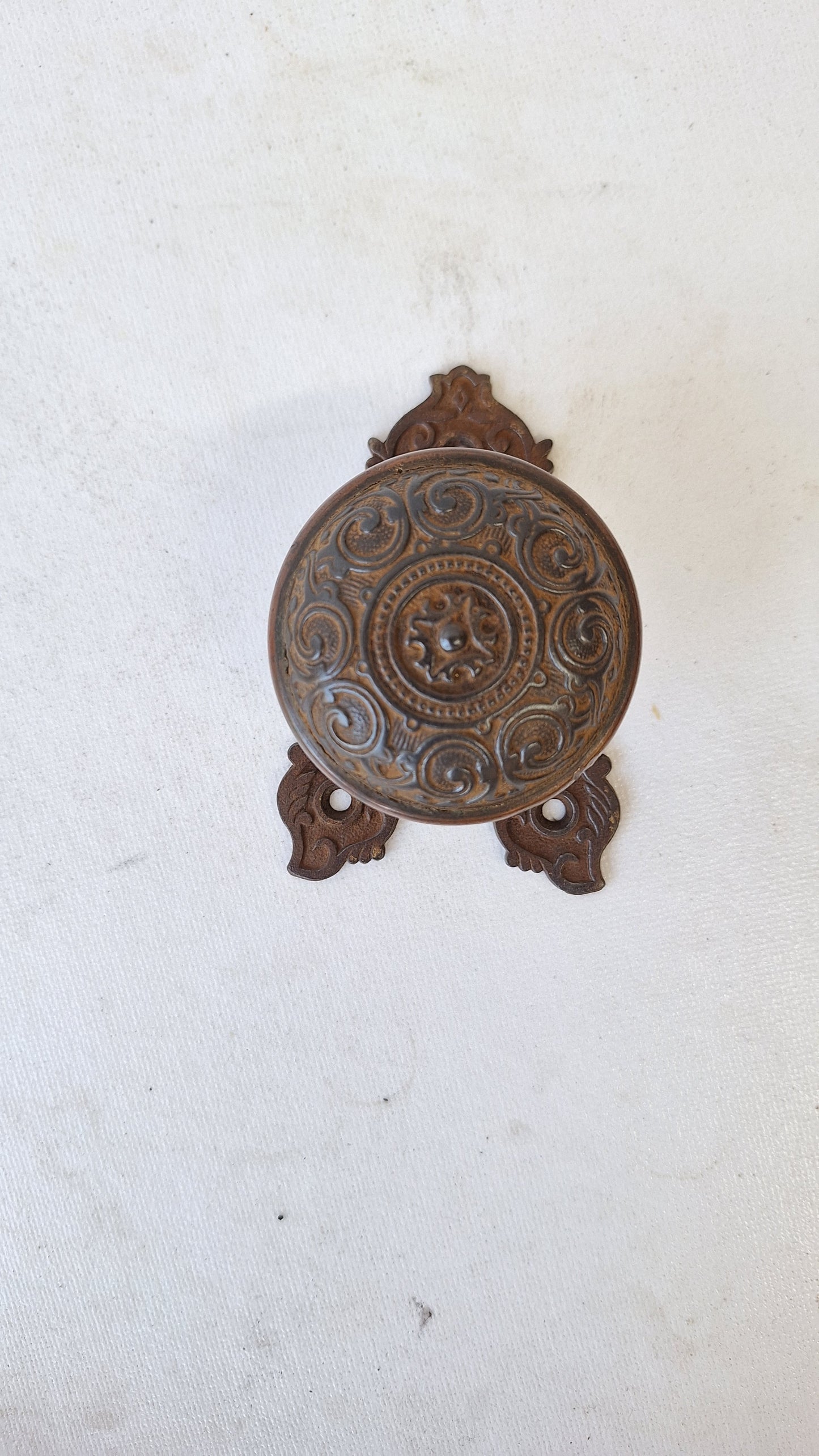 Eastlake Cast Iron Doorknob Backplate and Knob Set, Eastlake Back Plate, Corbin Victorian Door Hardware, Architecture Salvage 110108