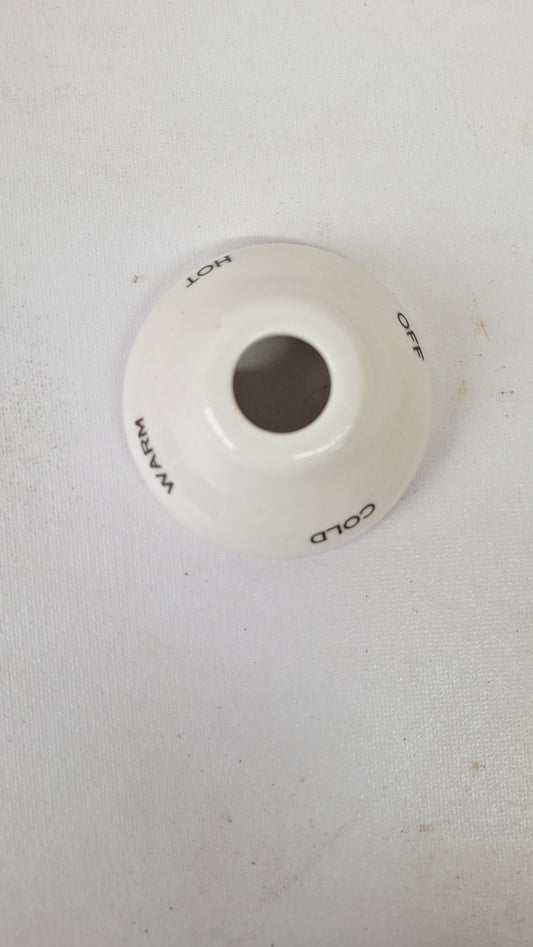 One Vintage Shower Valve or Faucet Escutcheon, Mixer Valve, Hot Cold Warm, Porcelain Collar for Sink or Bath, Vintage Plumbing 111407