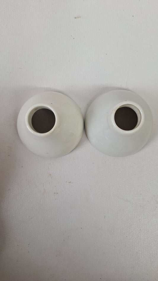 Antique Porcelain Plumbing Escutcheons, Vintage White Ceramic Pipe Escutcheons 111410