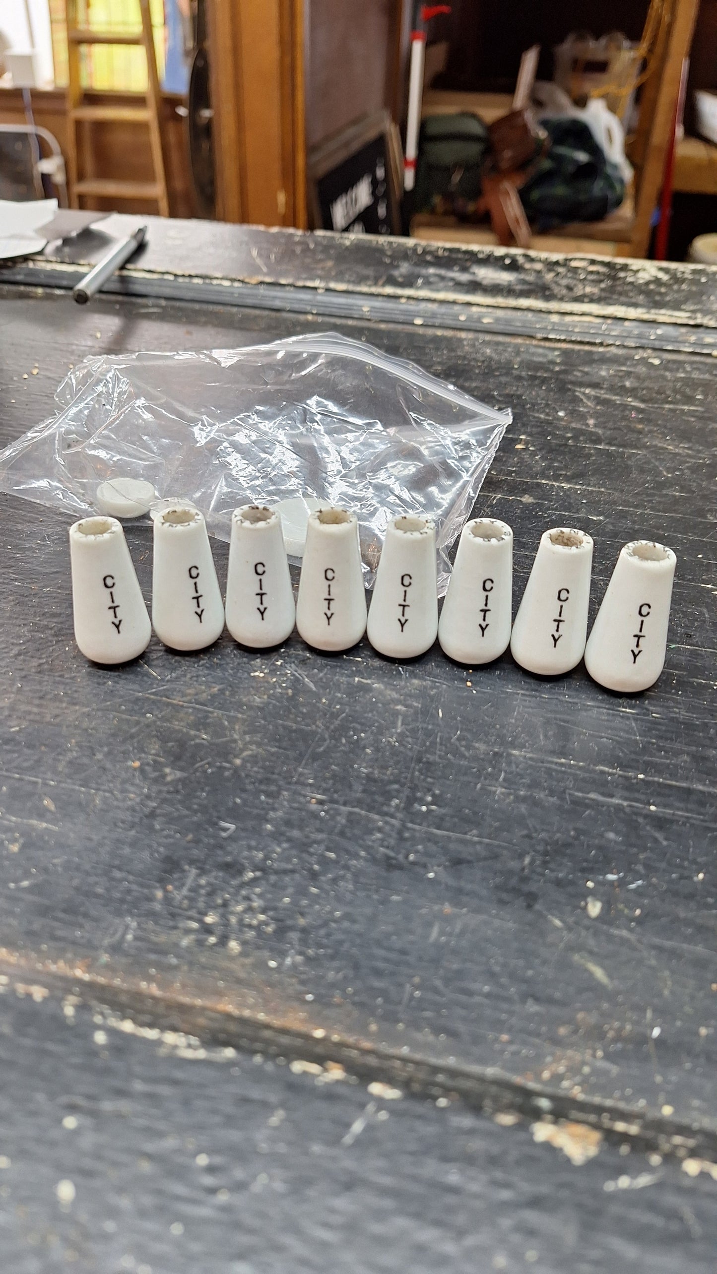 Antique City Water Faucet Knob, Vintage Porcelain City Sink Handle, Bathroom Sink Knob 111605