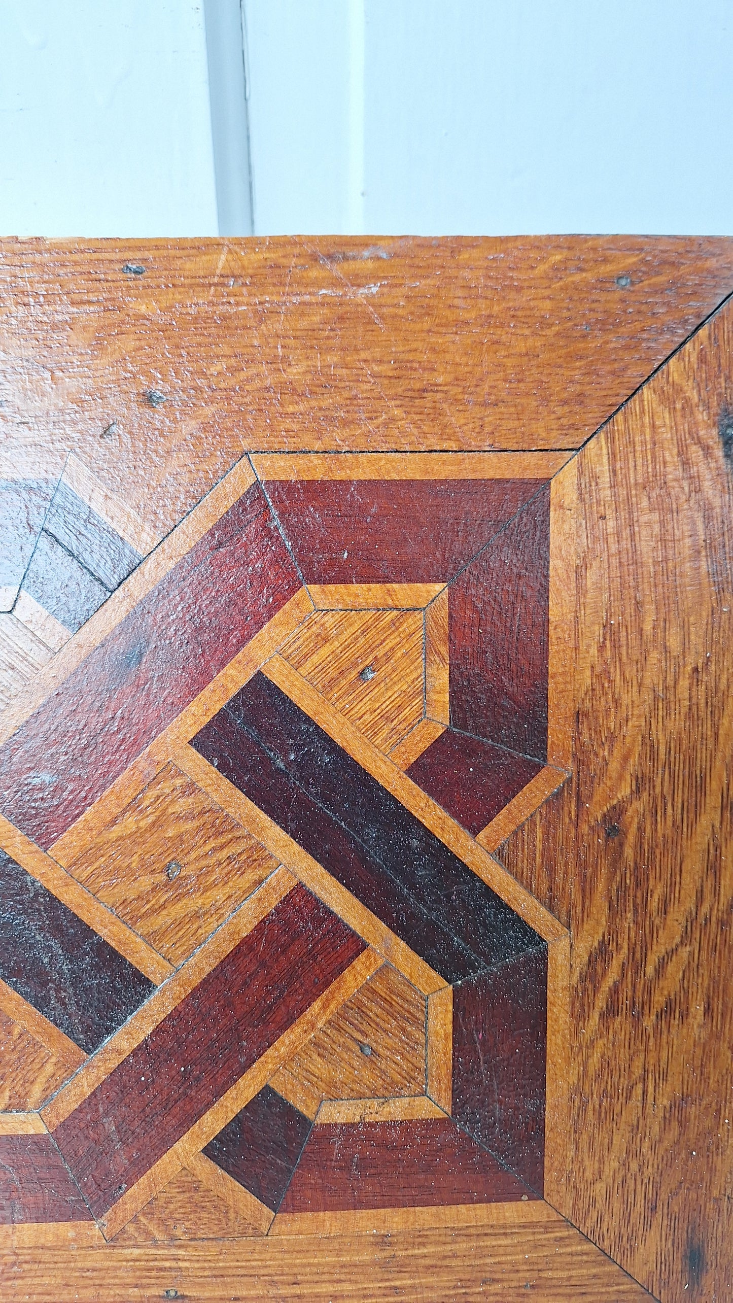 Inlaid Floor Section, Victorian Flooring, Wood Wall Art, Wood Mosaic, Reclaimed Floor, Architecture Salvage, Antique Salvage 111606