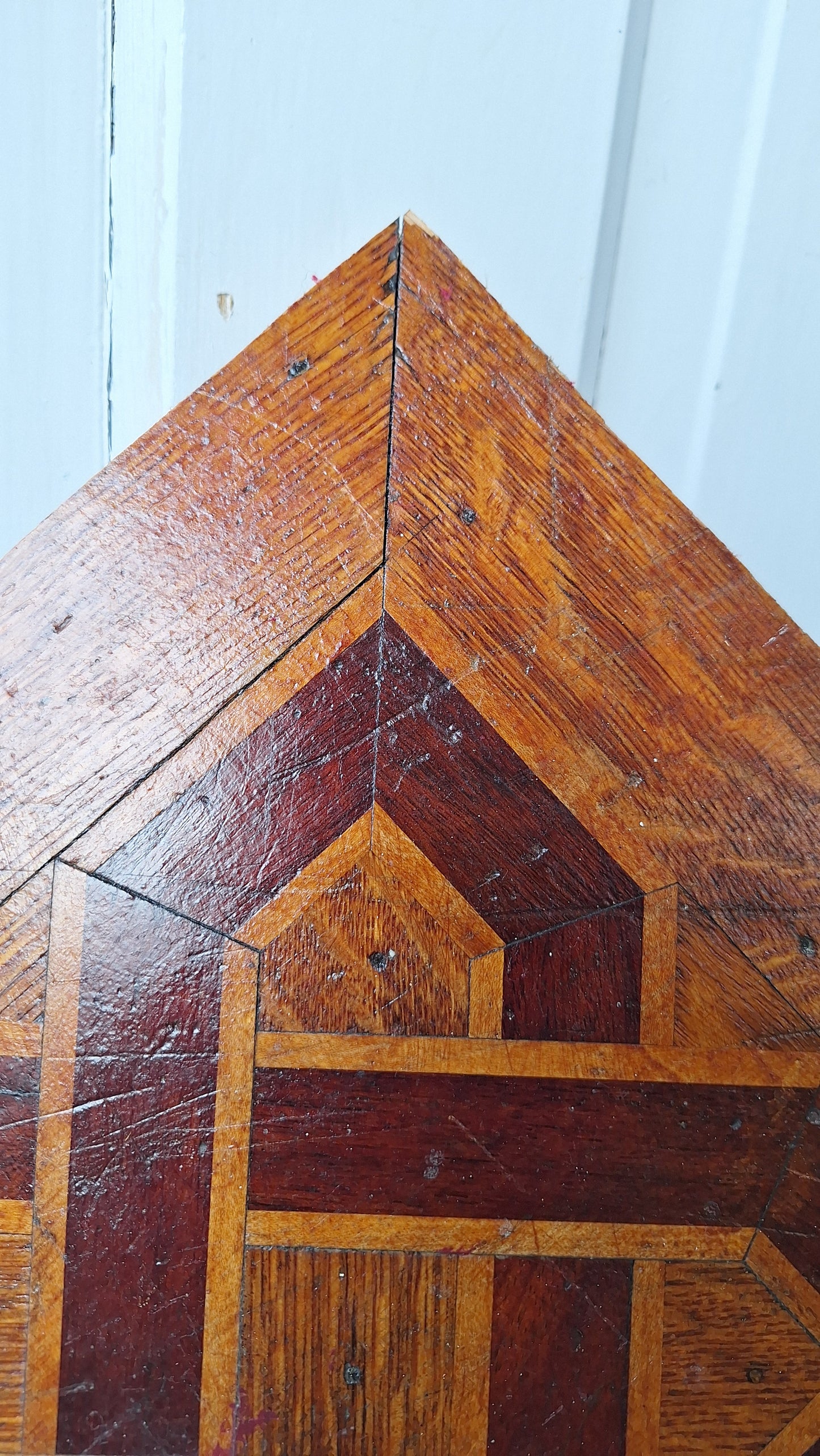 Inlaid Floor Section, Victorian Flooring, Wood Wall Art, Wood Mosaic, Reclaimed Floor, Architecture Salvage, Antique Salvage 111607