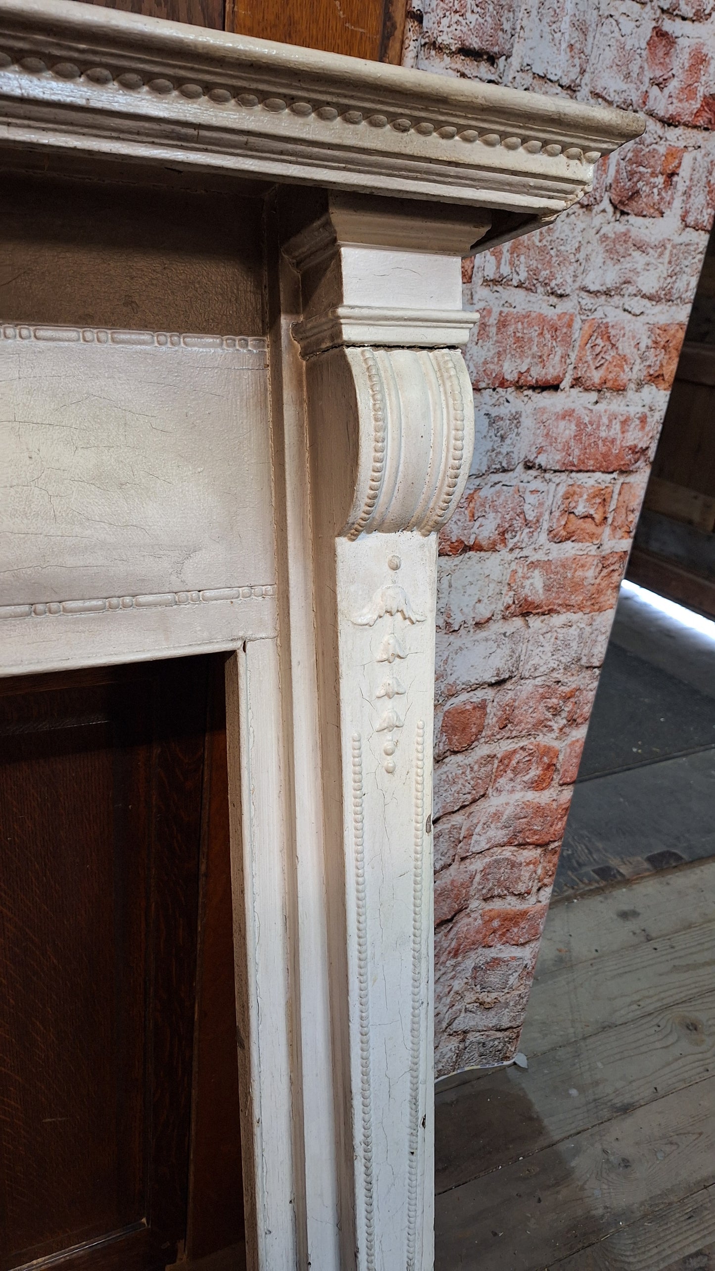 Mantle With Carvings, Antique Wood Fireplace Mantel, Carved Wood Mantel, Fireplace Surround 112001