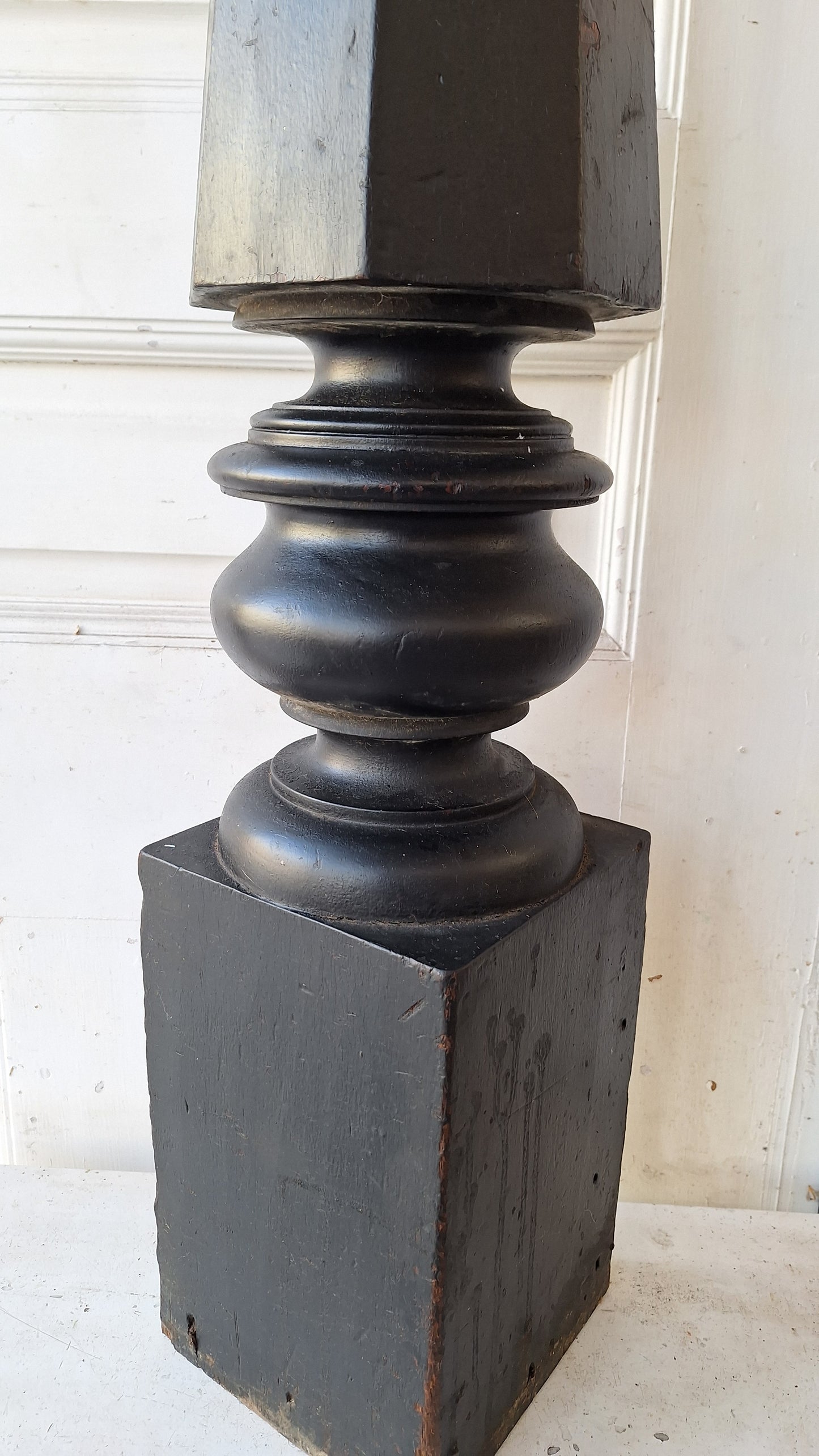 Victorian Newel Post, Walnut Newel Post, Turned Newel Post, Round Newel Post 020401