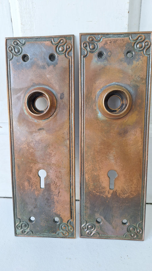 Fancy Door Plates, Salvaged Hardware, Ornate Escutcheons, Knob Back Plates 020402