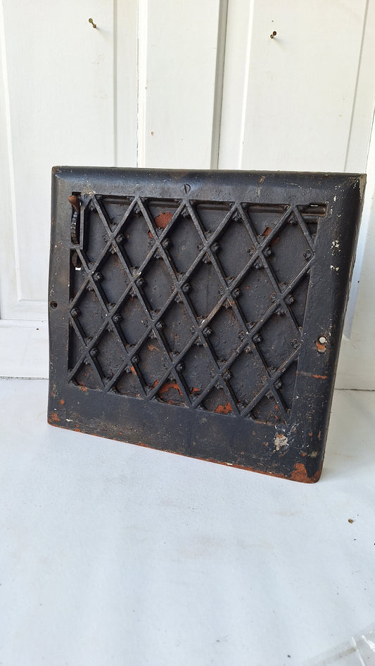 14 x 13" Vintage Wall Vent, Baseboard Vent, Heating Vent Cover, Angled Wall Vent, Vintage Wall Grate, Antique Heat Grate 020604