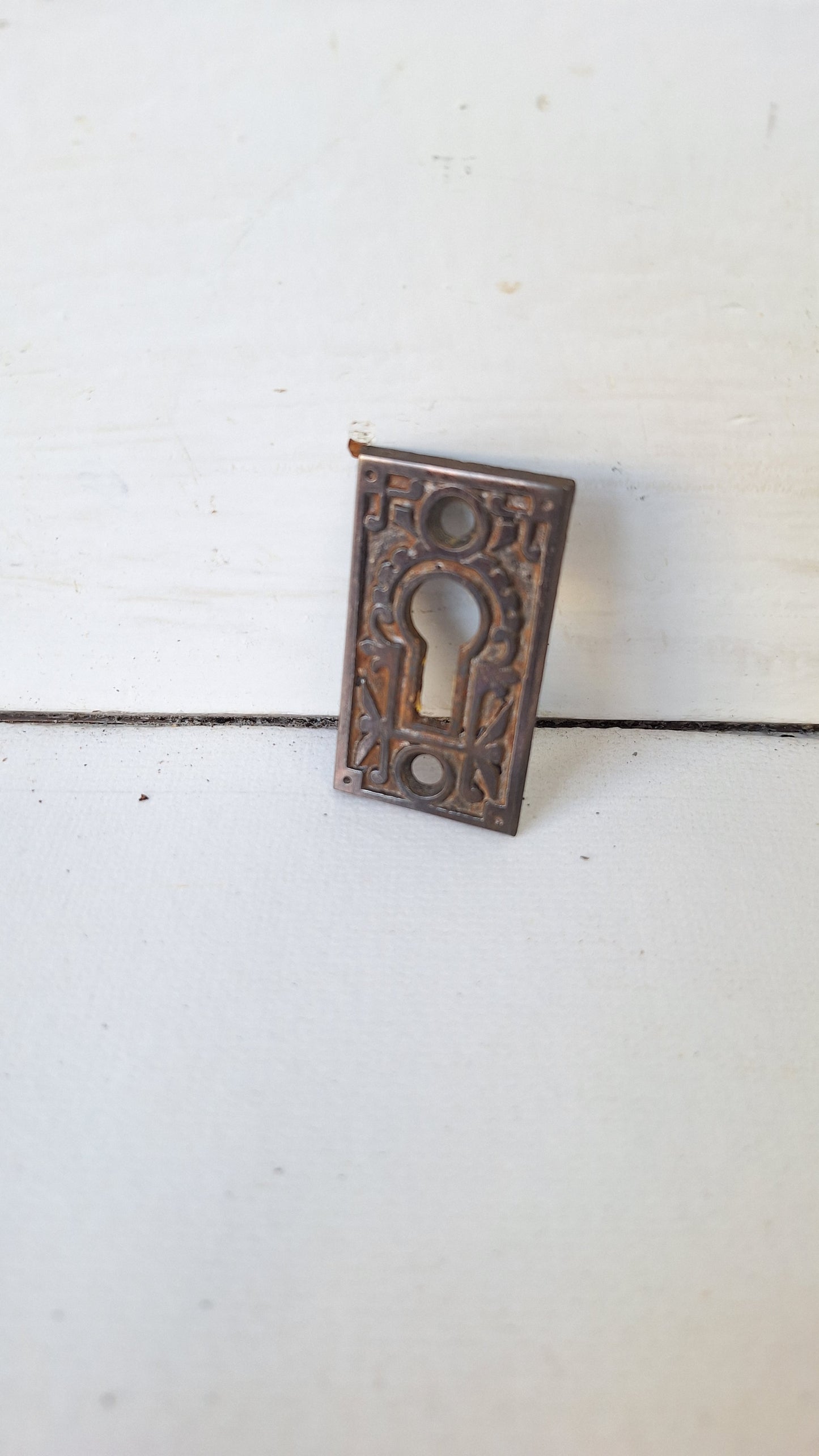 Eastlake Escutcheon, Antique Cast Iron Keyhole, Ornate Escutcheon Iron Key Plate Key Hole Cover Antique Key Hole Eastlake Key Plate 020606