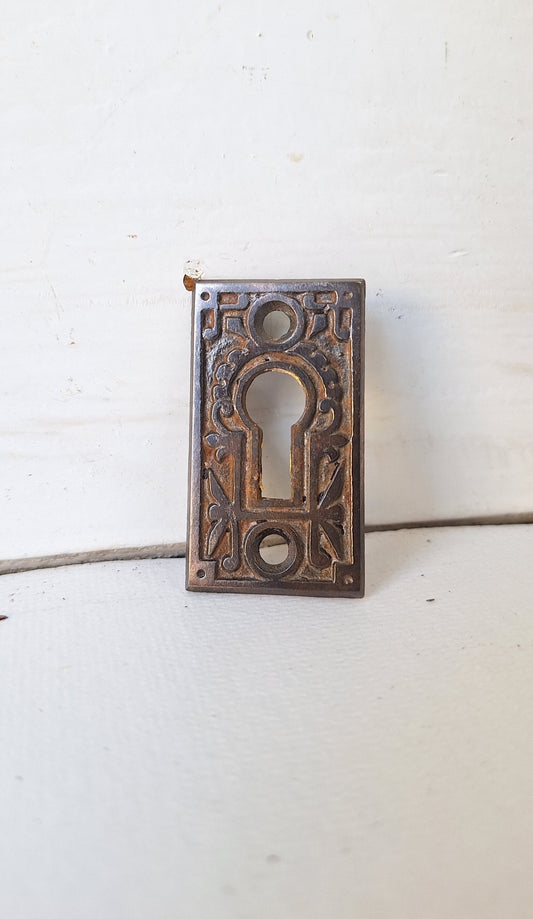 Eastlake Escutcheon, Antique Cast Iron Keyhole, Ornate Escutcheon Iron Key Plate Key Hole Cover Antique Key Hole Eastlake Key Plate 020606