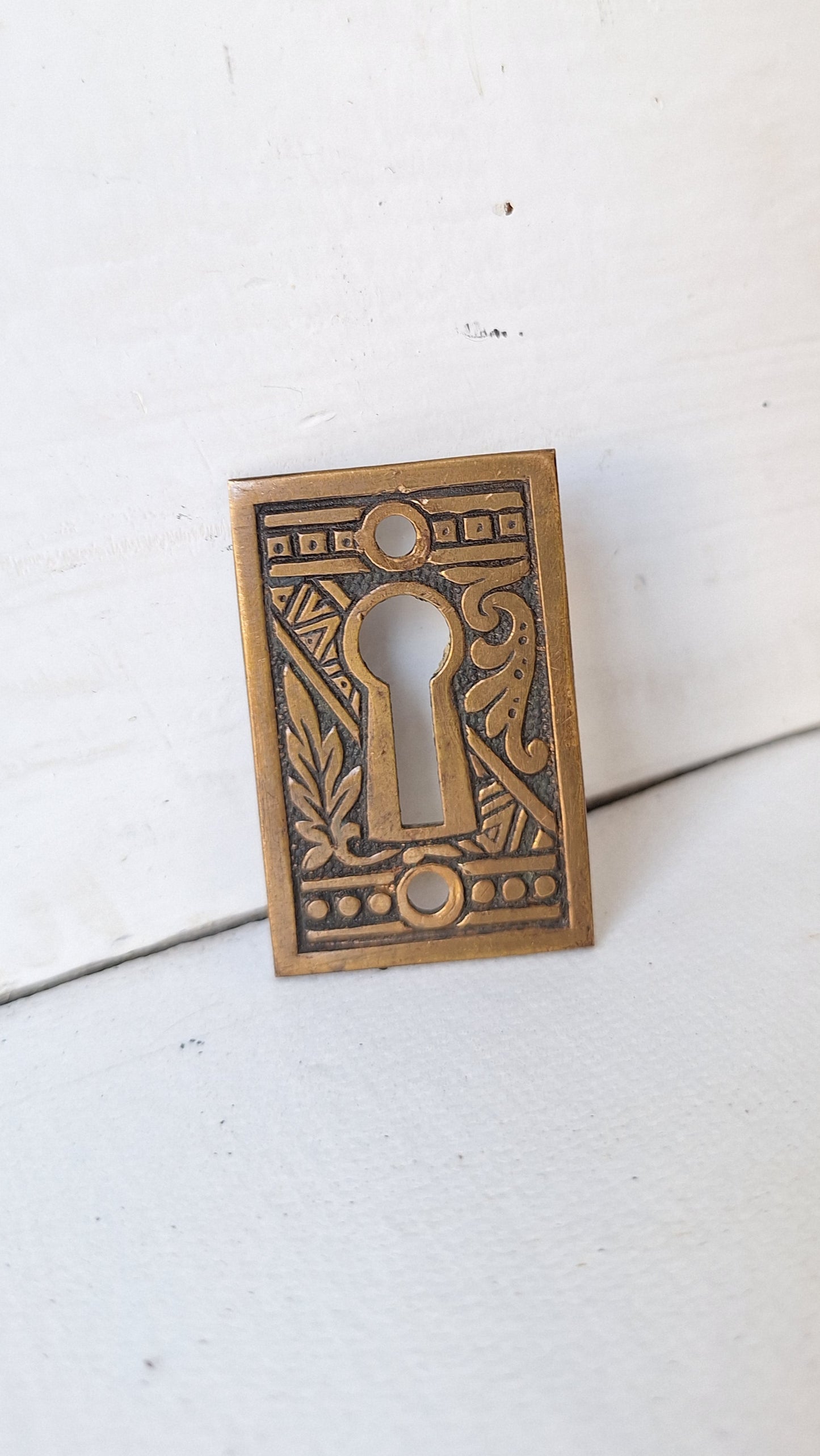 Ornate Bronze Keyhole Plate, Antique Keyhole Cover Plate, Large Key Hole Escutcheon Cover, Antique Door Plate, Fancy Key Plate 020609