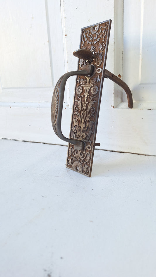 Eastlake Cast Iron Commercial Door Pull, Antique Door Pull, Storefront Door Hardware 022702