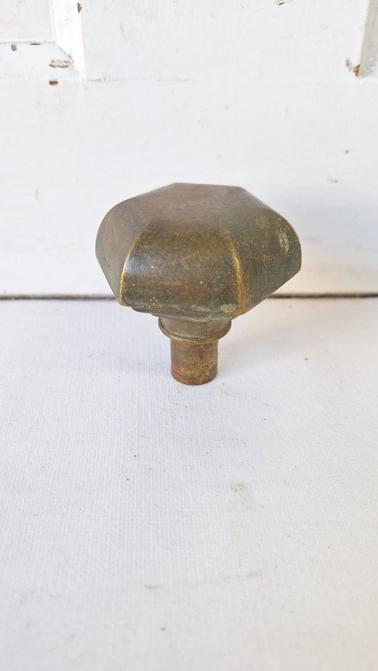 Solid Bronze Hexagon Doorknob, Bronze Door Knob, Antique Door Knob Victorian Era 022707
