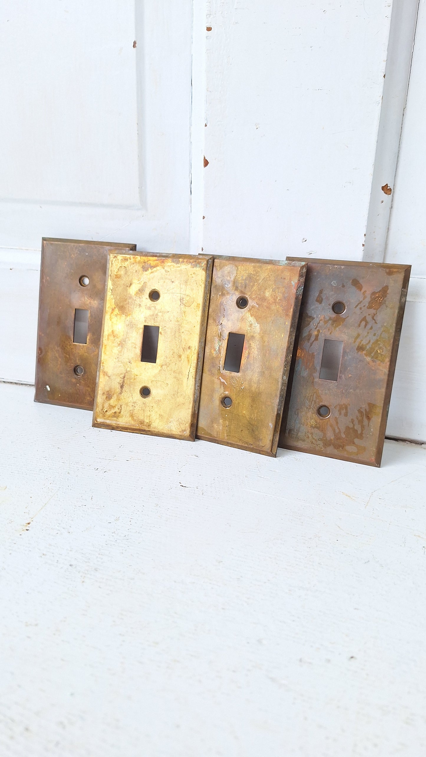 One Vintage Stamped Brass Switch Plate Cover, Brass Light Switch Cover Plate 040106